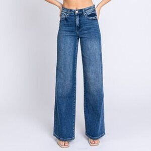 HIGH RISE COMFORT STRETCH WIDE LEG JEANS